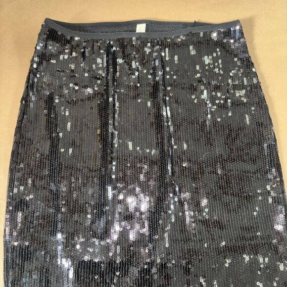Suit Yourself Costume Black Sequin Pencil Skirt Long Black Fringe - Women's M - Picture 3 of 7